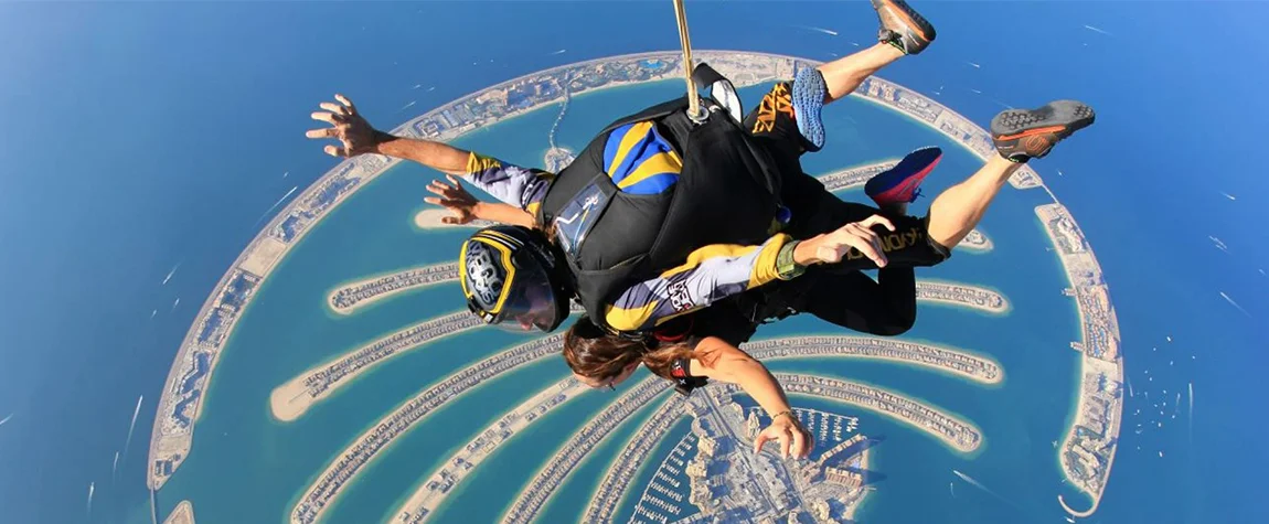 Skydive Dubai Drop Zone - blue water Island