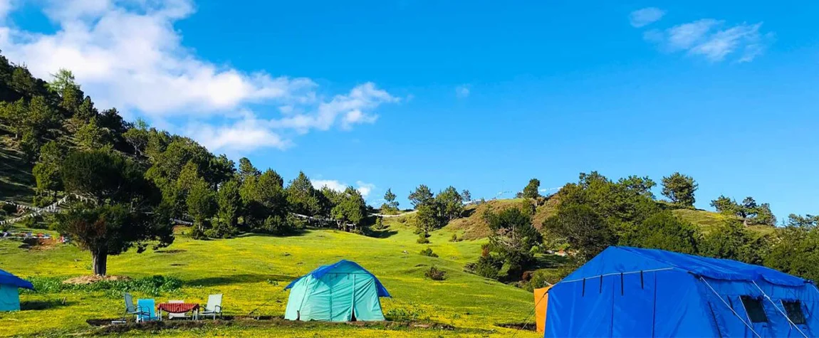 Camping at Bumdra Monastery - places to visit in Bhutan