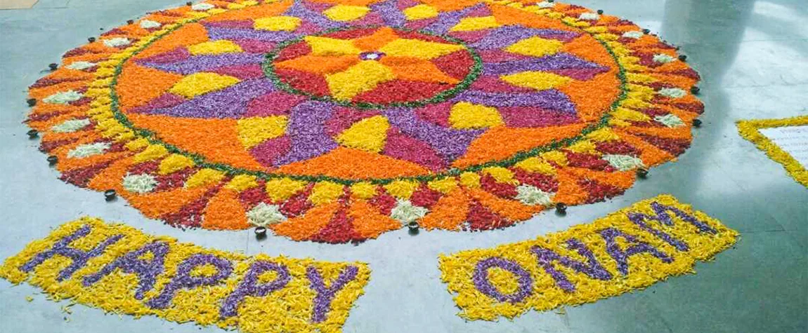 Pookalam (Rangoli) during Onam festival in Kerala