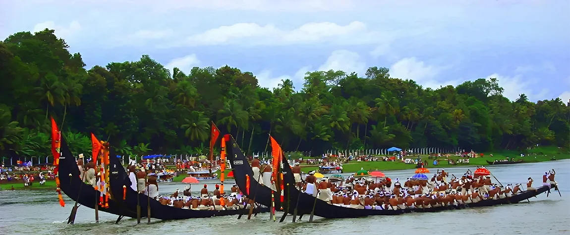 Snake boat race during Onam festival in Kerala