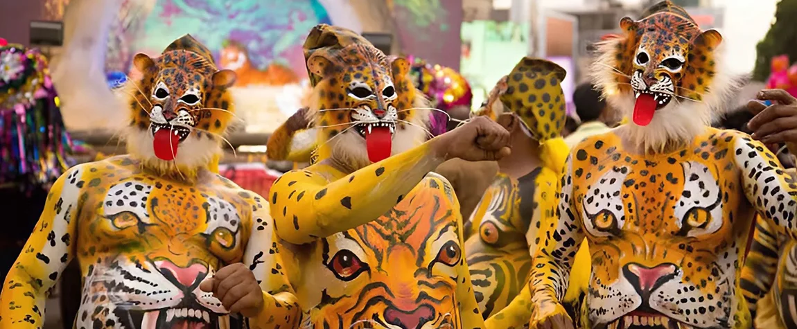 Puli Kali Tiger dance during Onam festival in Kerala