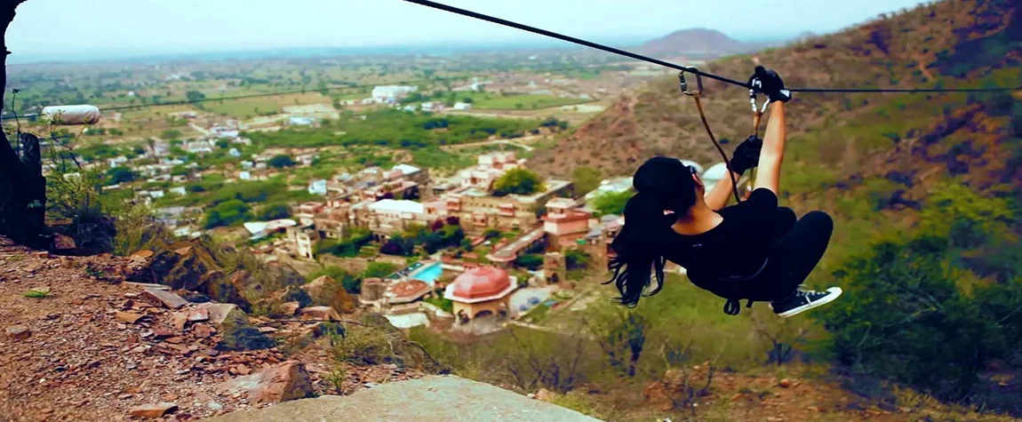 Ziplining in Neemrana