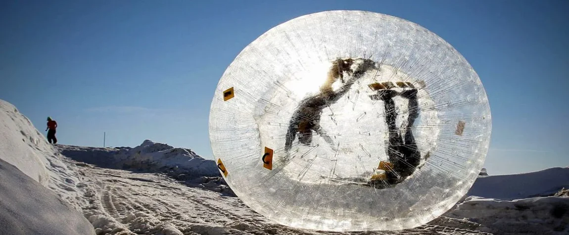 Zorbing in Solang Valley